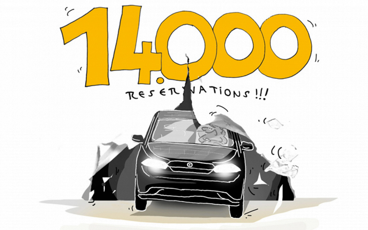 14.000 Reservierungen als Cartoon